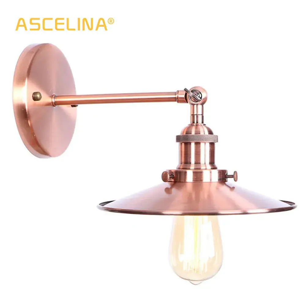 Industrial vintage wall sconce silver & rose gold bedroom light