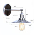 Industrial vintage wall sconce silver & rose gold bedroom light