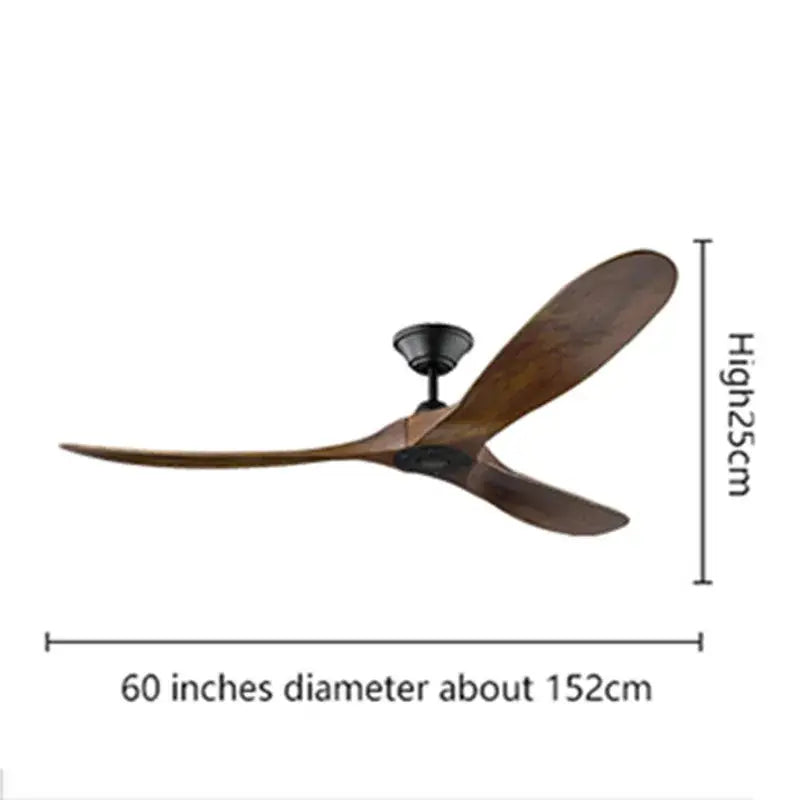 Industrial vintage wooden ceiling fan brushed nickel living room