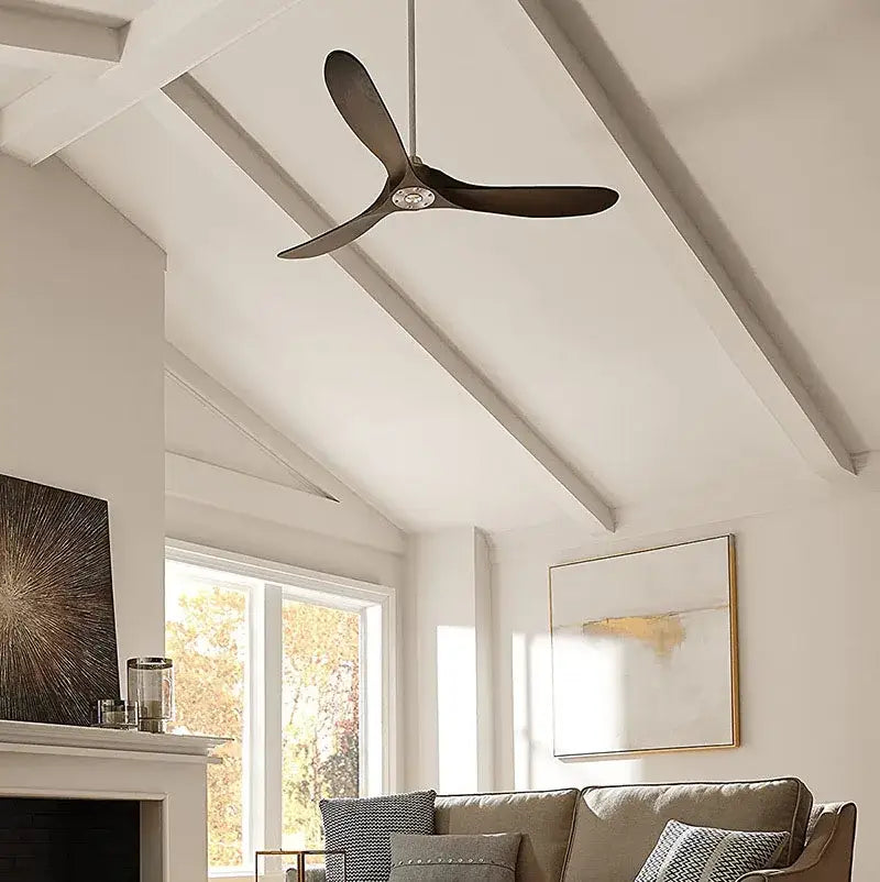 Industrial vintage wooden ceiling fan brushed nickel living room