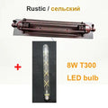 Industrial wall lamp black & silver 8w led sconce for bedroom