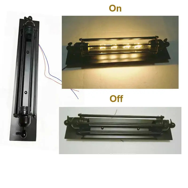 Industrial wall lamp black & silver 8w led sconce for bedroom