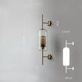 Industrial wind grid brass wall lamp living room glass globe sconce