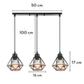 Industrial wood pendant light black & white dining room fixture