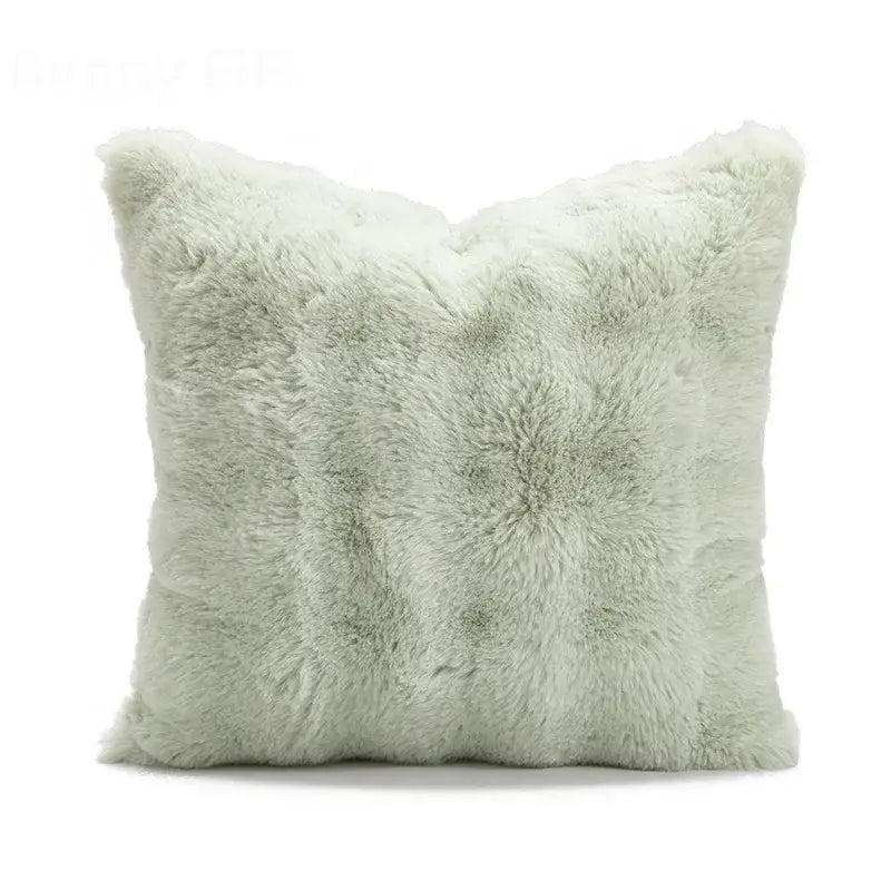 Ins wind matcha green faux fur throw pillow living room decor