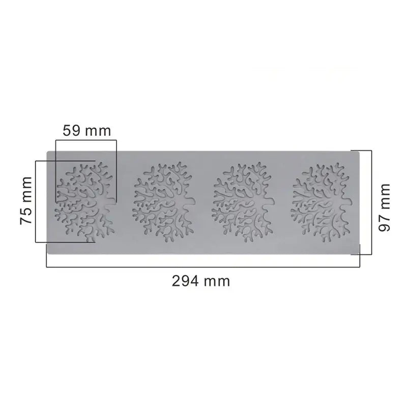 Intricate coral branch leaf silicone mold light blue kitchen tool