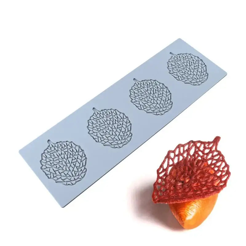 Intricate coral branch leaf silicone mold light blue kitchen tool