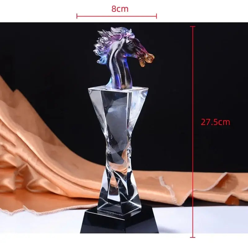 Iridescent decorbites crystal horse trophy living room decor figurine