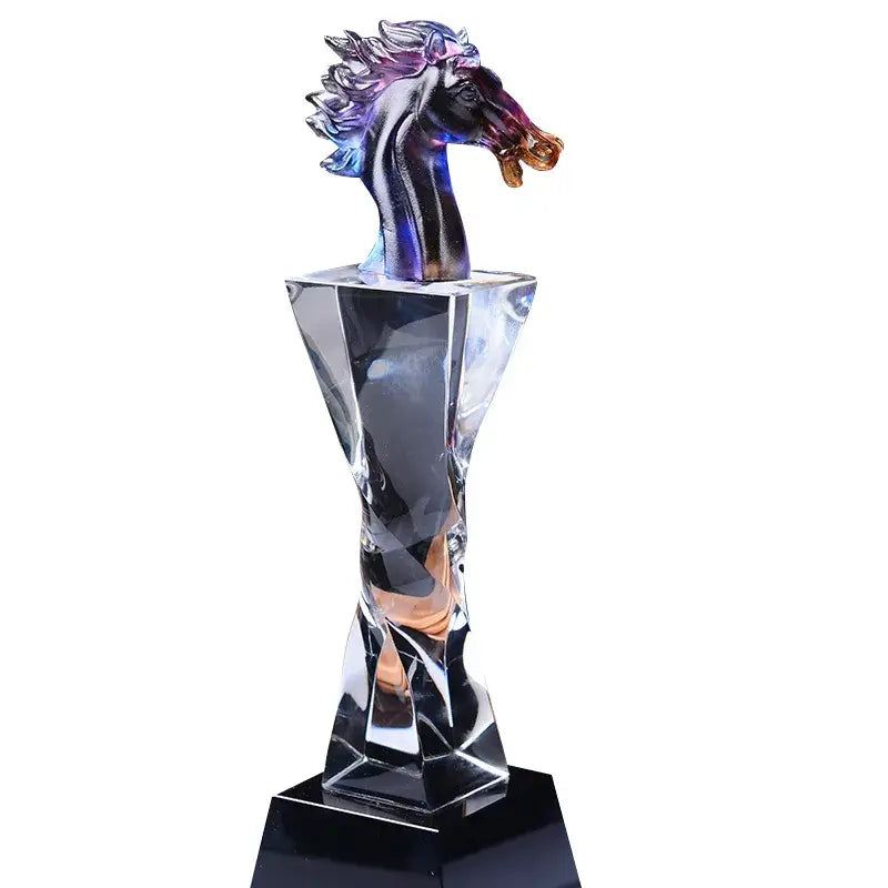 Iridescent decorbites crystal horse trophy living room decor figurine