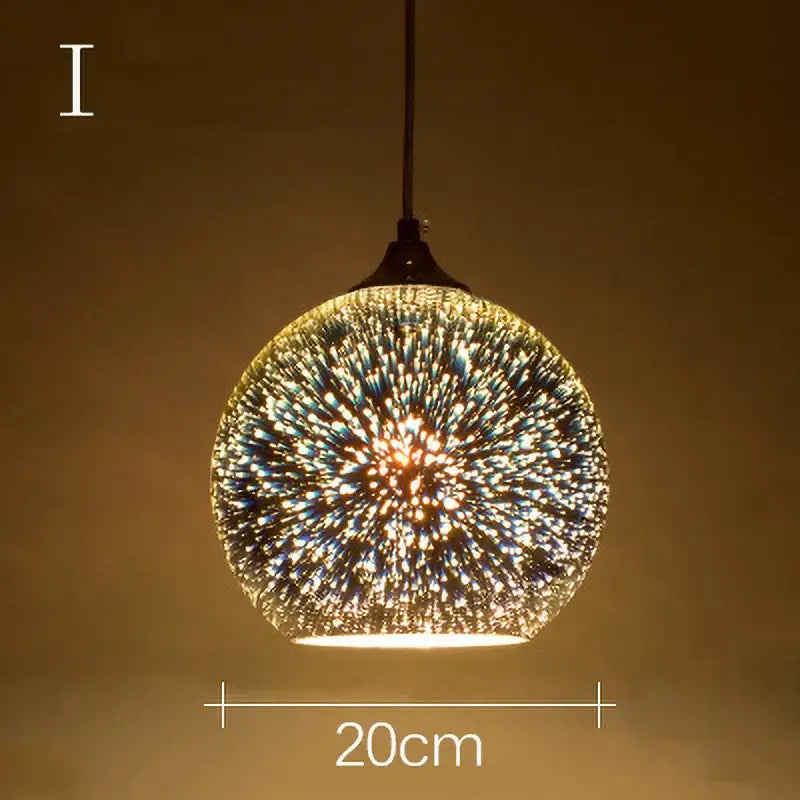 Iridescent starburst glass pendant lights living room decor
