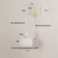 Iron nordic led wall light cream & pink bedroom lamp with pull chain