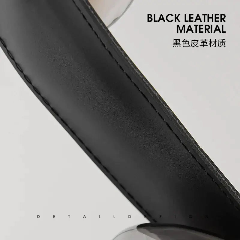 Italian light luxury leather black metal chandelier dining room