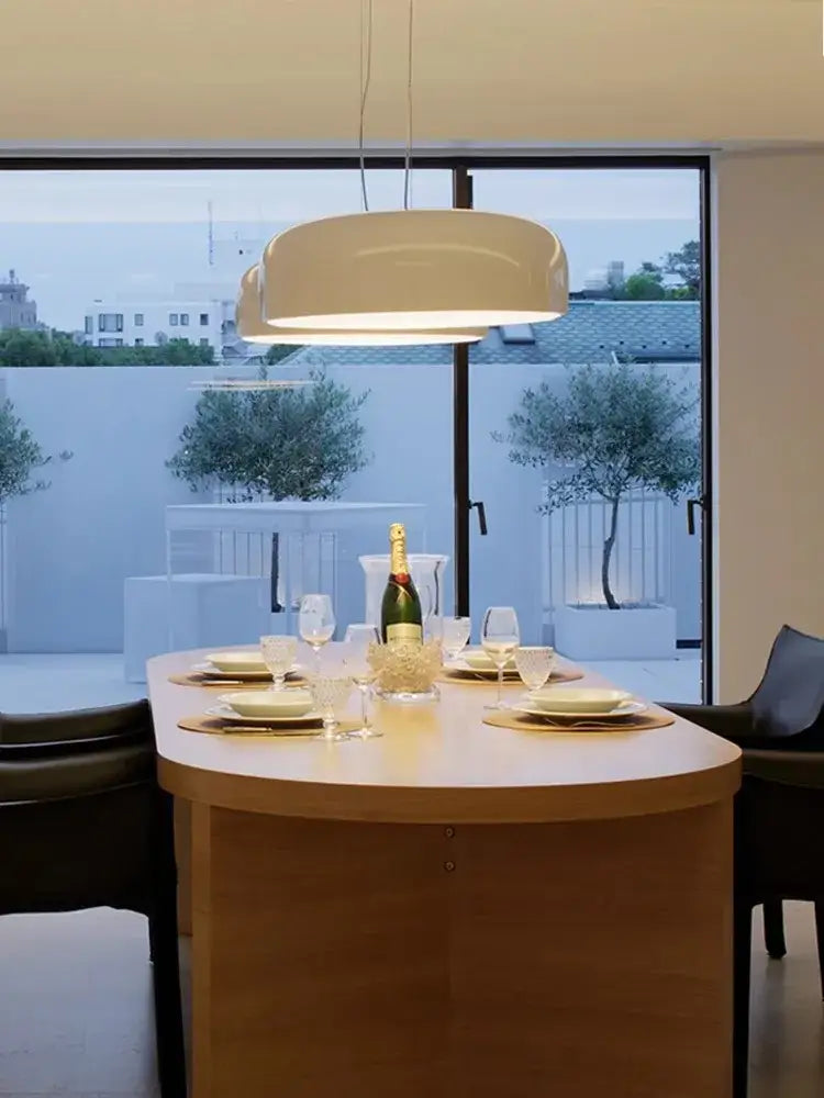 Italian minimalist round black ceiling lamp bedroom light