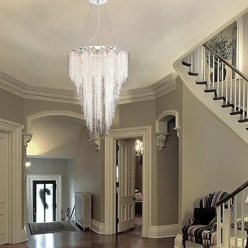 Italian postmodern crystal tassel pendant light bedroom chandelier