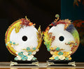 Jade dragon phoenix ornament enamel living room decor