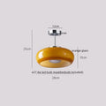 Japanese amber glass led ceiling lamp living room brass light