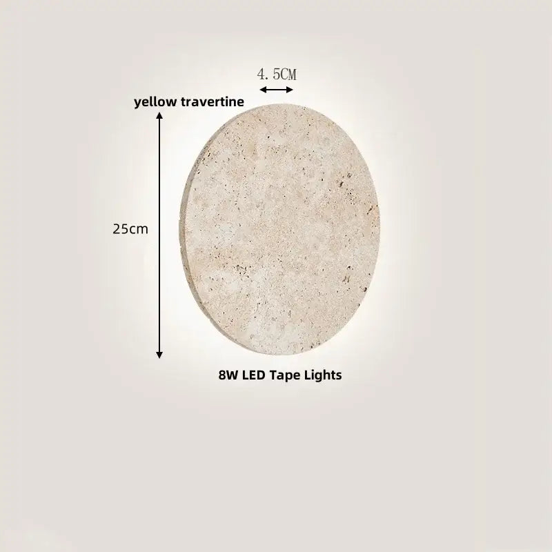 Japanese style beige stone and iron led wall lights bedroom sconce