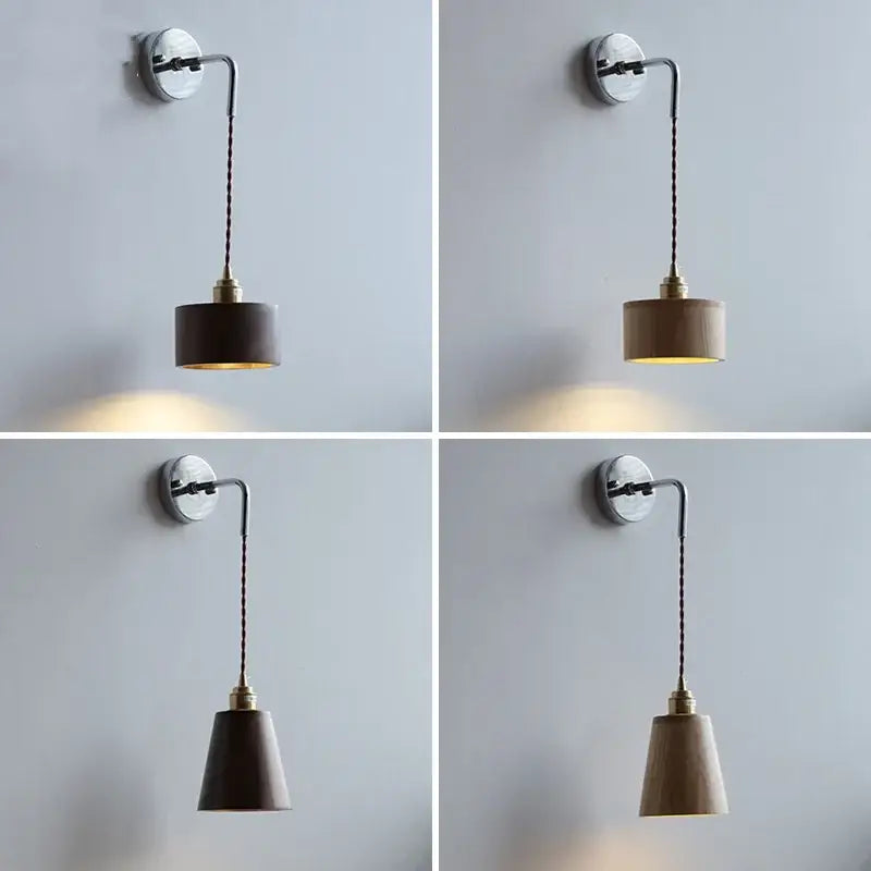 Japanese style black & brass wall lamp – stair pull chain light fixtures