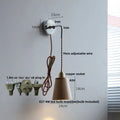 Japanese style black & brass wall lamp – stair pull chain light fixtures