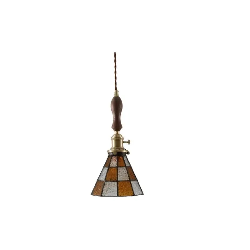 Japanese vintage stained glass led pendant lamp dining room