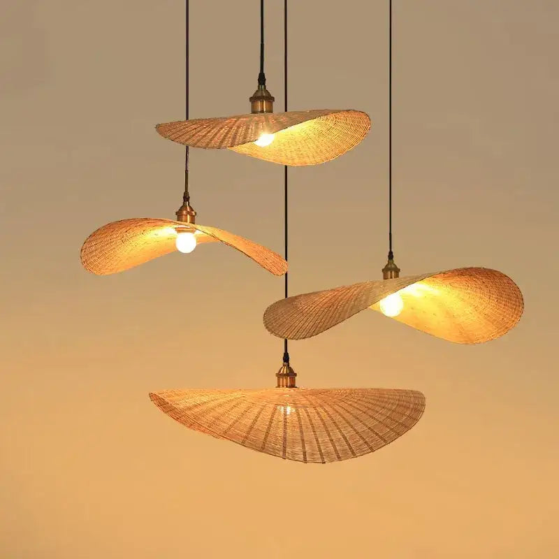 Japanese woven decorbites bamboo chandelier for living room