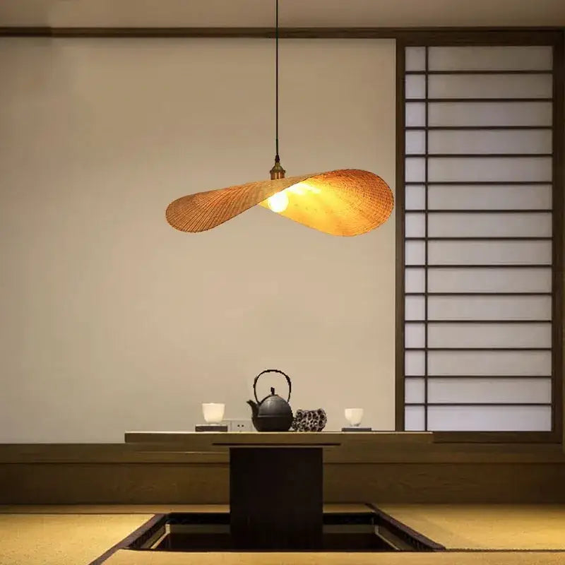 Japanese woven decorbites bamboo chandelier for living room