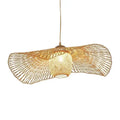 Japanese woven wave bamboo pendant chandelier dining room light
