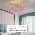Kids pink crystal chandelier bedroom tree branch ceiling light