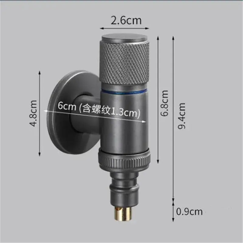 Knurled black copper brass washing machine faucet laundry room