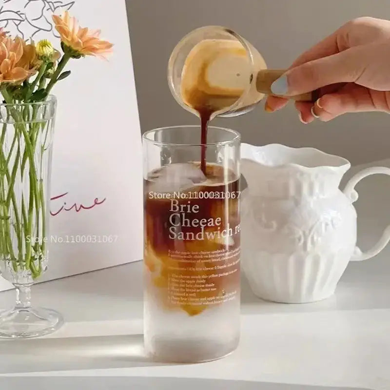 Korean frosted glass cups – kitchen fresh deli graphic tumbler