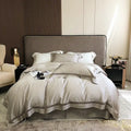 Lace trim eucalyptus lyocell luxury bedding set bedroom white satin