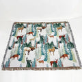 Landscape fringed jacquard sofa blanket living room throw