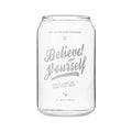 Large can shape beer glass cup with metal straw for dining room