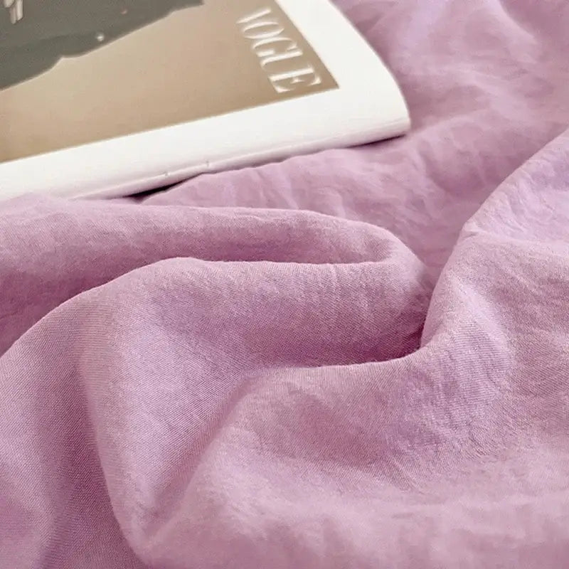Lavender & black cotton bedding set bedroom soft duvet sheets