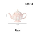 Lavender floral elegant porcelain tea set dining room teapot and cups
