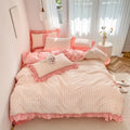 Lavender floral ruffled bedding set – bedroom gardenia print princess