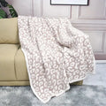 Leopard print cozy flannel velvet blanket bedroom sofa throw