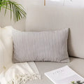 Light blue corduroy flocking pillow cover living room decor