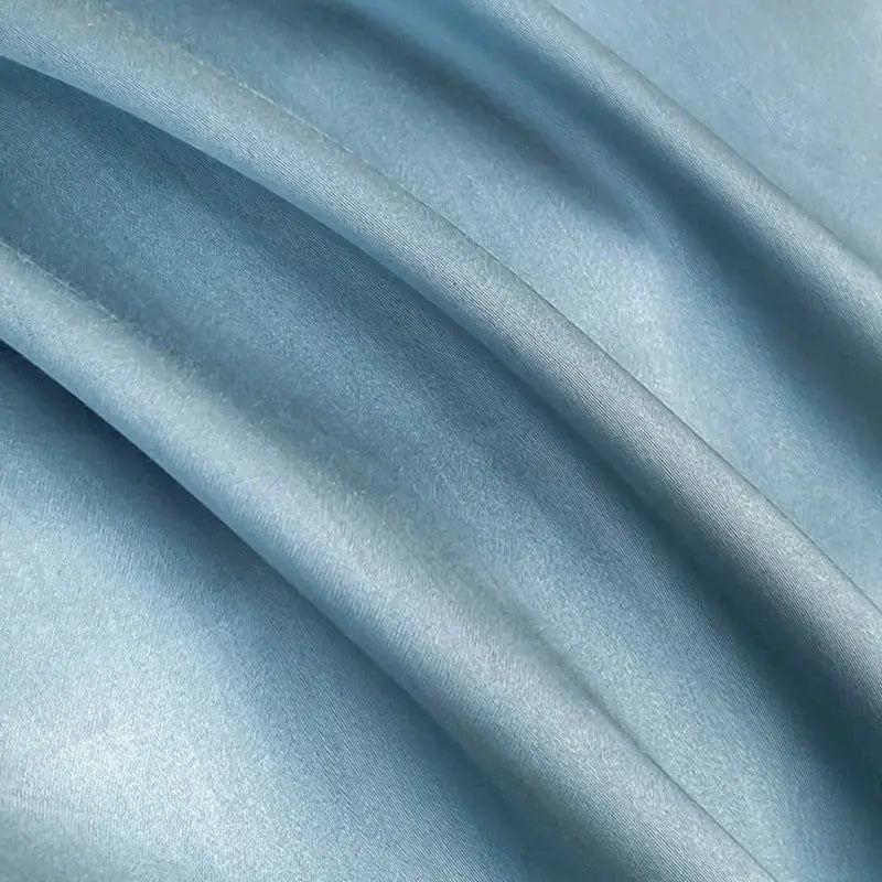 Light blue satin cotton embroidery bedding set bedroom duvet kit