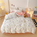 Light blue & white heart print bedding set bedroom duvet cover