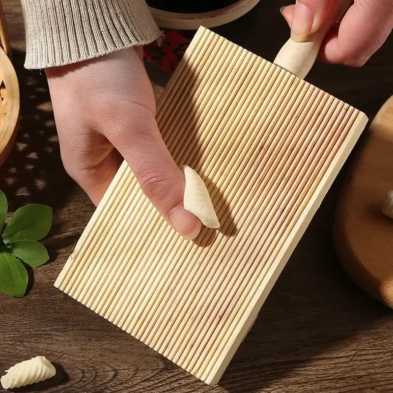 Light wood ridged garganelli board kitchen pasta maker tool