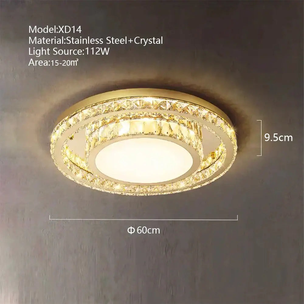 Luxe gold crystal led ceiling chandelier for dining room