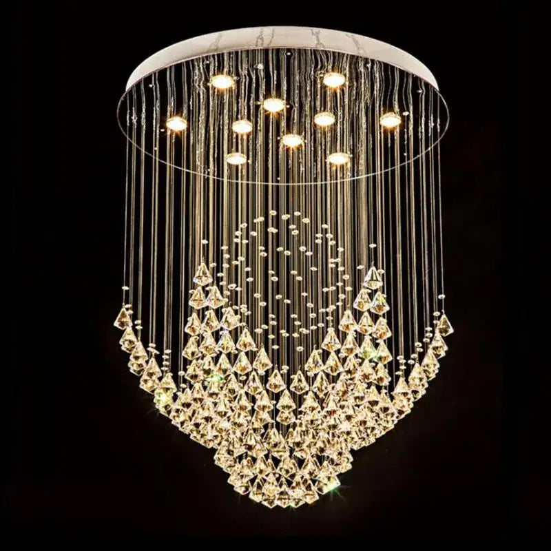 Luxurious white diamond crystal chandelier for living room lighting