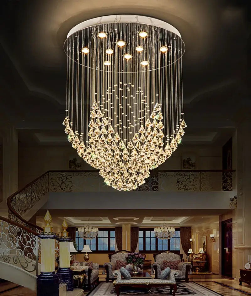 Luxurious white diamond crystal chandelier for living room lighting