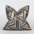 Luxury black & gold geometric jacquard cushion cover living room decor