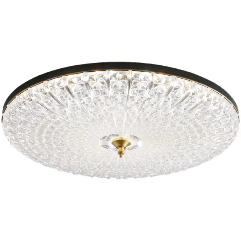 Luxury black & gold glass round ceiling lamp bedroom crystal design
