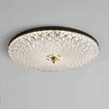 Luxury black & gold glass round ceiling lamp bedroom crystal design
