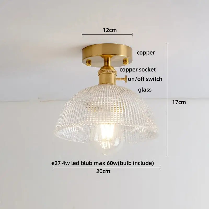 Luxury crystal glass ceiling light bedroom brass teardrop decor