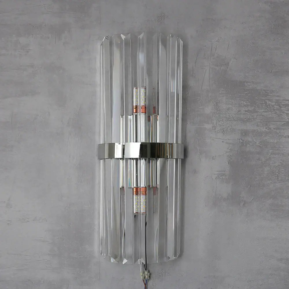 Luxury crystal golden wall lamp bedroom sconce with vertical rods