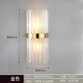 Luxury crystal golden wall lamp bedroom sconce with vertical rods